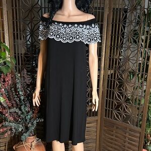 NWT ECLA BLACK OFF SHOULDER DRESS M